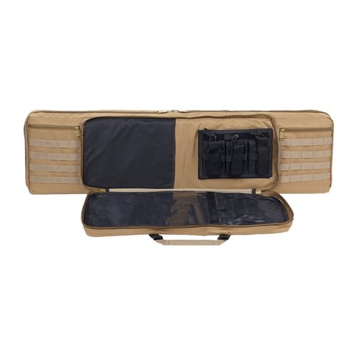 La BDT ELITE SINGLE TACTICAL RIFLE BAG offre un compartimento per fucile con zip bloccabile, spallacci imbottiti, tasche accessorie visibili e divisori interni imbottiti.