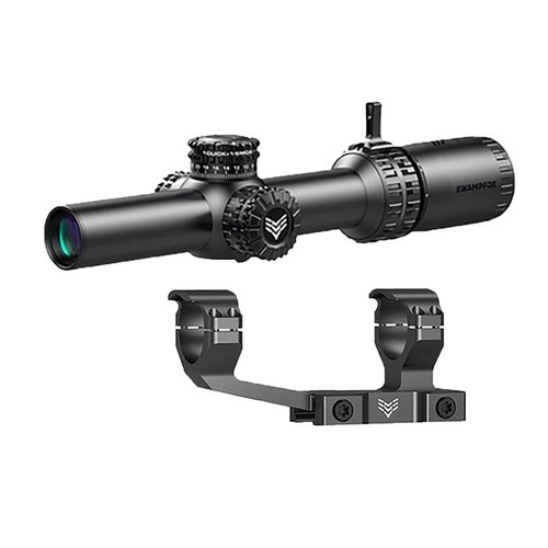 Il mirino Swampfox Arrowhead LPVO 1-10X24 SFP offre torrette bloccabili, design ottico avanzato, reticoli illuminati e un campo visivo ampio per uso professionale.