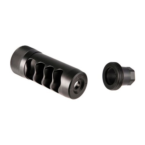 Il Hellfire Match Muzzle Brake offre gestione ottimale del rinculo e controllo del sollevamento, senza rumori extra, grazie al design innovativo a 4 porte.
