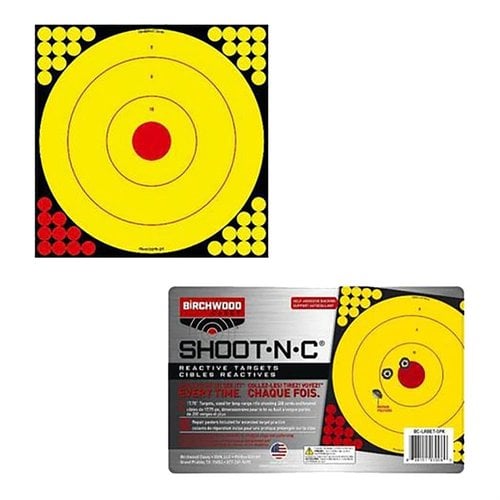 I target LONG RANGE SHOOT-N-C BULLSEYE con adesivo sono visibili a lunga distanza, misurano 17,75'' x 17,75'' e sono disponibili in confezione da 5.