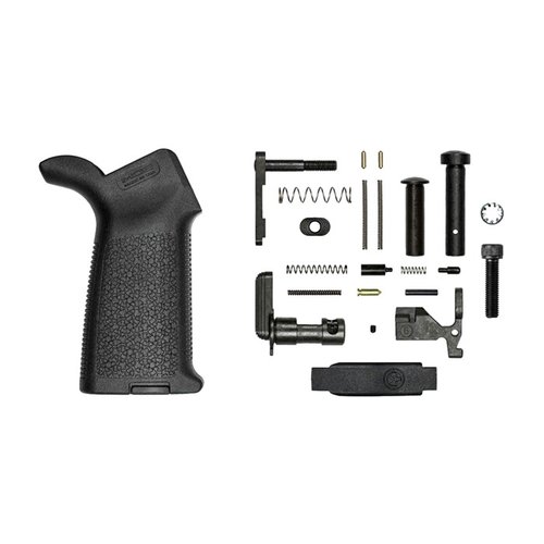 Il kit AR-15 MOE Lower Parts è ideale per assemblare un ricevitore Aero Precision AR15 Gen 2, con impugnatura e guardia del grilletto Magpul, senza gruppo di controllo.