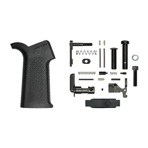 Il kit di parti inferiori AR-15 MOE SL di Aero Precision include tutti i componenti essenziali per assemblare un lower receiver, con grip e guard in Magpul MOE.