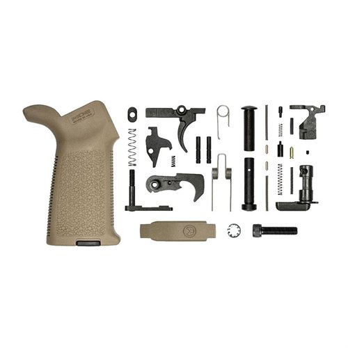 Il kit di parti inferiori AR-15 di Aero Precision include componenti di alta qualità, come il grip Magpul MOE®, per un'assemblaggio versatile e affidabile.