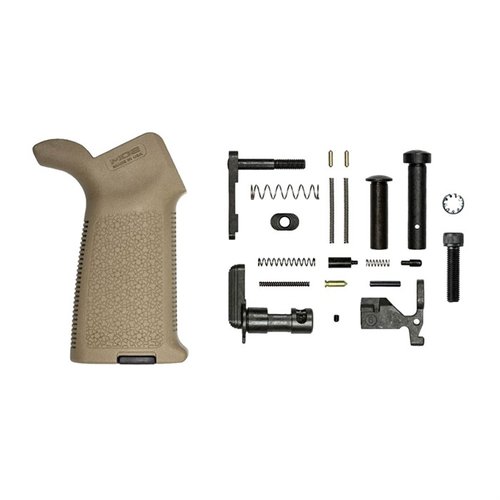 Il kit M4E1 Lower Parts con impugnatura Magpul MOE è ideale per assemblare un receiver M4E1, senza gruppo di controllo del fuoco, disponibile in Black e FDE.