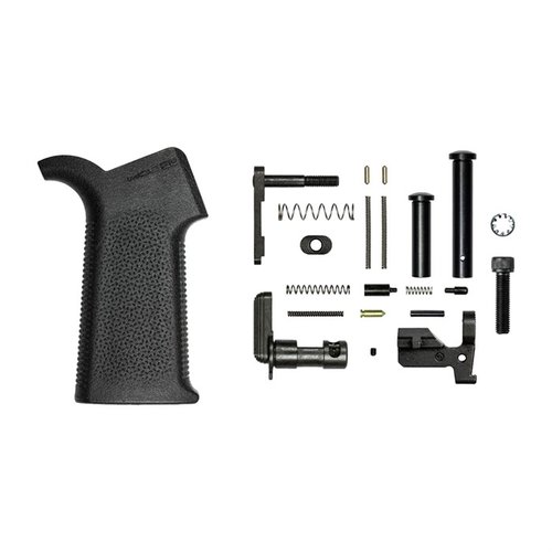 Il kit M5 Lower Parts di Aero Precision include componenti essenziali per assemblare un lower receiver, con grip Magpul MOE SL, senza fire control group.