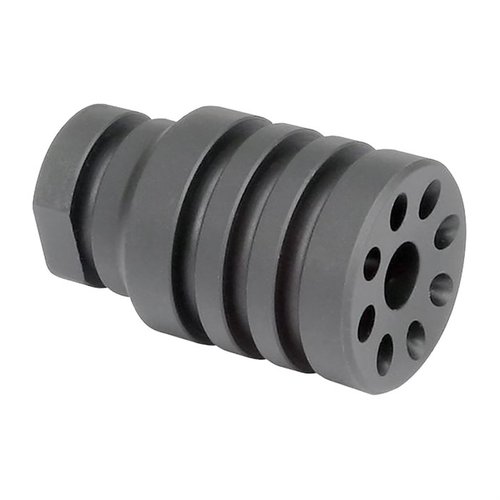 Il PISTOL BLAST DIVERTER di Midwest Industries dirige il rinculo in avanti, è realizzato in acciaio per utensili, pesa 4.1 oz e ha filettature ½-28.