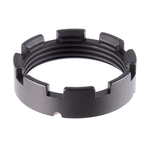 Il Castle Nut AR-15 V Seven è realizzato in una lega di alluminio super resistente, 30% più forte del 7075 T6, e pesa il 62% in meno rispetto al modello standard.