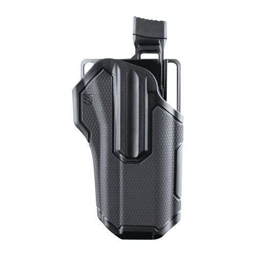 L'holster Blackhawk Omnivore è super versatile, accetta oltre 150 pistole semi-automatiche, offre ritenzione attiva e rilascio regolabile per un'estrazione rapida.