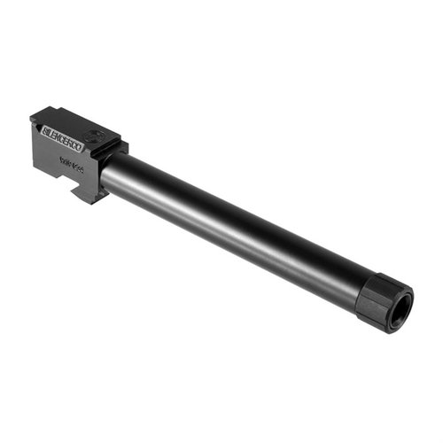 I tubi filettati Silencerco per Glock® sono realizzati in acciaio inossidabile 416R, disponibili in finitura nera o naturale, compatibili con Gen 3 e 4.
