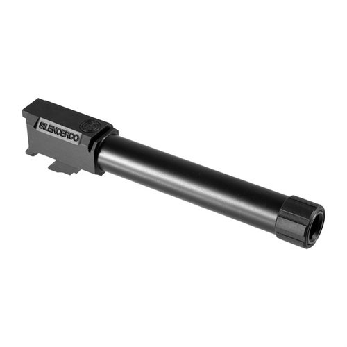I barili filettati Silencerco per Glock® sono realizzati in acciaio inossidabile 416R, compatibili con Gen 3 e Gen 4, disponibili in finitura nera o naturale.