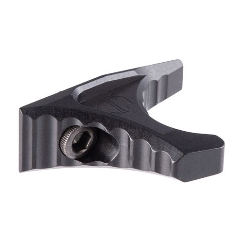 Dispositivo di ritenzione per la mano compatto, leggero e reversibile, compatibile con M-Lok, in alluminio 7075 T6 anodizzato, incluso hardware di montaggio.