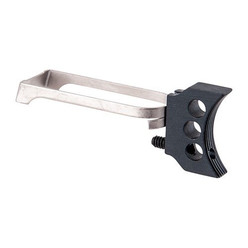 Il grilletto Fusion 3-HOLE, in alluminio leggero e regolabile, offre una finitura argento o nera, con pad serrato e compatibilità per tutti i modelli 1911.