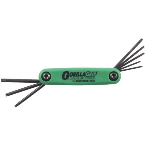 I set di chiavi pieghevoli GORILLA GRIP® BONDHUS offrono una costruzione durevole, design compatto e manico ergonomico, ideali per manutenzione e trasporto.