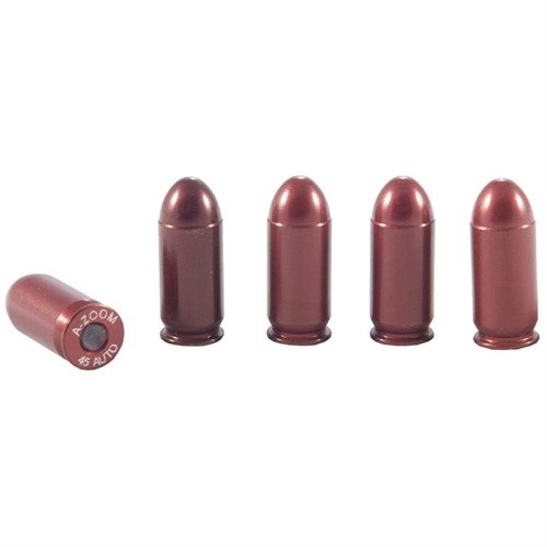 Le AMMO SNAP CAP DUMMY ROUNDS A-ZOOM, 45 ACP, sono ideali per praticare il caricamento, lo scaricamento e il dry firing, migliorando le abilità di tiro e maneggio dell'arma.
