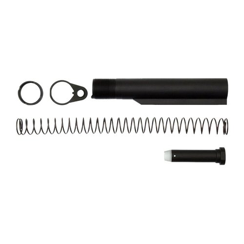 L'assemblaggio del buffer tube AR-15 CMC Triggers offre un tubo in alluminio 7075-T6, 6 posizioni, con fori di drenaggio e accessori di alta qualità.