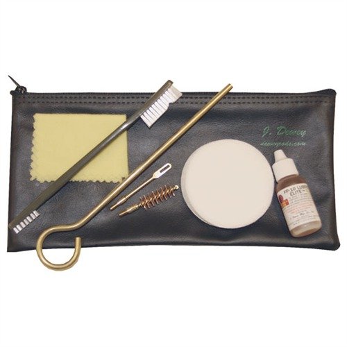Kit di pulizia specifico per pistole .40, completo di asta in ottone, spazzola in bronzo, e prodotti per la pulizia, tutto in una pratica borsa zip.