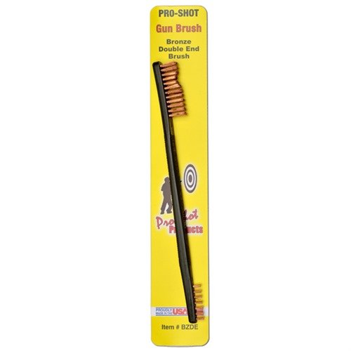 La GUN BRUSH DOUBLE END - BRONZE di PRO SHOT PRODUCTS, INC è ideale per una pulizia efficace delle armi, grazie alle sue setole in bronzo e alla doppia estremità.