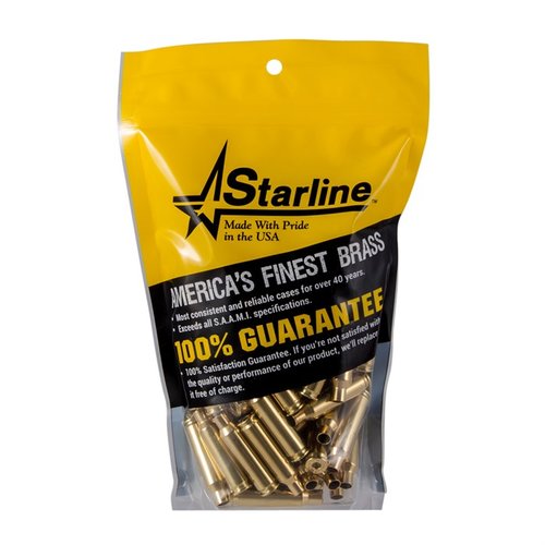 La cartuccia 6.5 Creedmoor SRP Brass di STARLINE, disponibile in confezione da 100, offre precisione e affidabilità per i tuoi tiri più impegnativi.