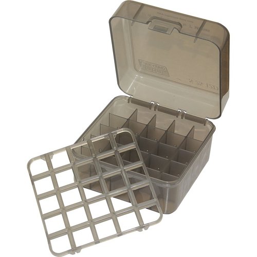 La MTM Shotshell Box 25 Round Flip-Top per cartucce da 12 e 20 Gauge fino a 3in offre un accesso rapido e una protezione eccellente per le tue munizioni.