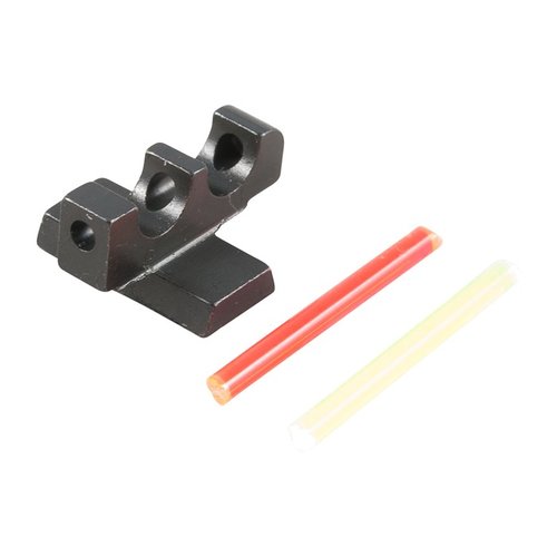 Il PARA FIBER OPTIC FRONT SIGHT di EGW offre un inserto intercambiabile rosso o verde che migliora la visibilità e la precisione, compatibile con vari rear sights.