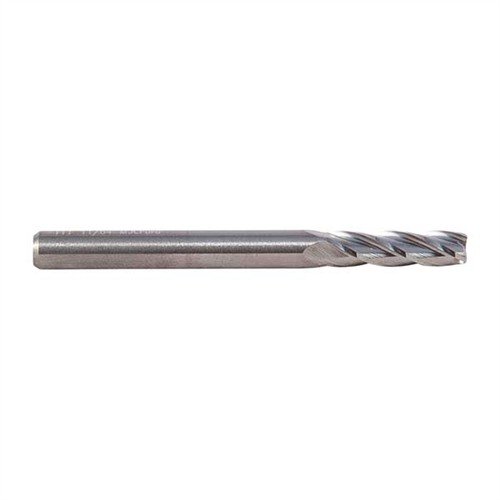 I cutter per fresatura in carburo a quattro flauti tagliano con precisione la scanalatura per installare un estrattore Sako sul tuo perno Remington.