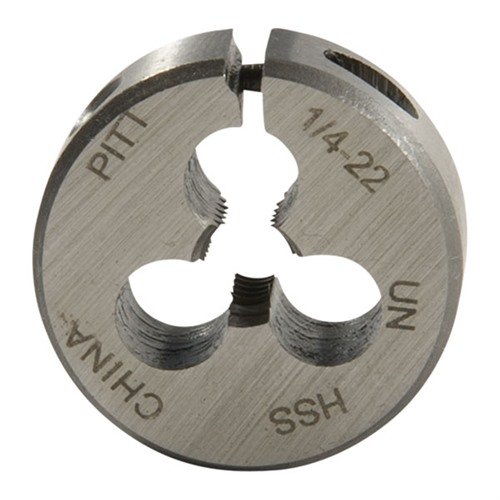 I FRACTIONAL CARBON DIES di Brownells offrono precisione e durata, realizzati in acciaio al carbonio per filettature affidabili e rimozione facile dei frammenti.