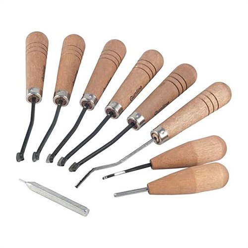 Il PREMIER CHECKERING SET di GUNLINE include tutto il necessario per iniziare il checkering, con strumenti durevoli e istruzioni dettagliate.