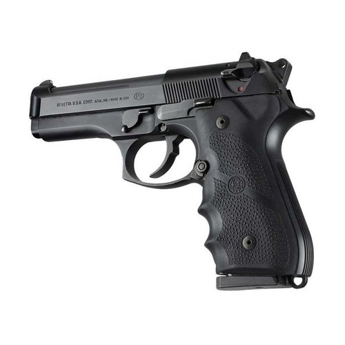 Le impugnature HOGUE per Beretta 92 offrono un design ergonomico in gomma e legno, assorbendo il rinculo e migliorando il controllo grazie ai modelli con scanalature.
