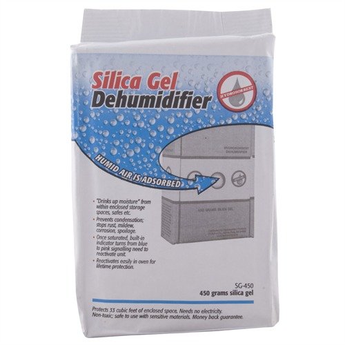 I SILICA GEL PAKS assorbono l'umidità, proteggendo armi e oggetti di valore da ruggine e danni, riattivabili per un'azione duratura.