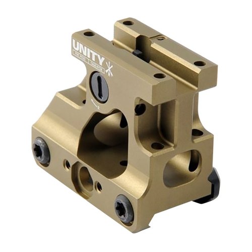 Il FAST MRO MOUNT di UNITY TACTICAL offre un'acquisizione del reticolo più rapida, un supporto per accessori e una vista posteriore regolabile, tutto in alluminio resistente.