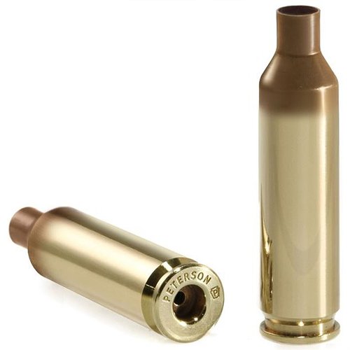 .300 PRC BRASS di Peterson Cartridge offre prestazioni superiori con un diametro della testa di .532”, spalla a 30 gradi e senza cintura, ideale per tiri di precisione.