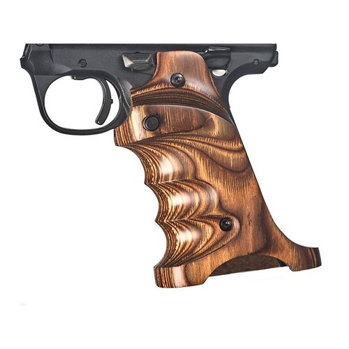 Le impugnature target in legno laminato per Ruger Mark IV 22/45 offrono comfort e stabilità grazie al supporto per il pollice, il supporto per il tallone e le scanalature per le dita.