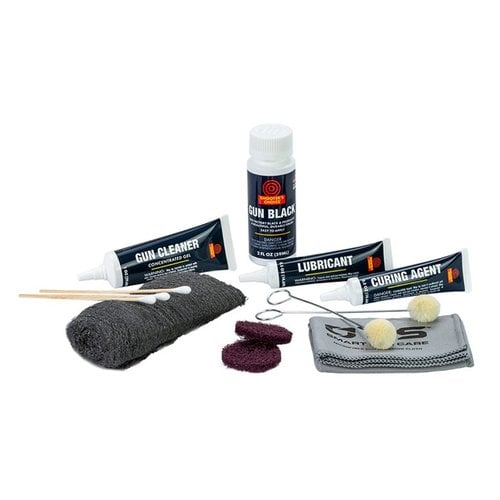 Il GUN BLACK KIT di Shooter's Choice offre un processo di re-blackening facile e duraturo, completo di tutto il necessario per fino a 3 progetti.
