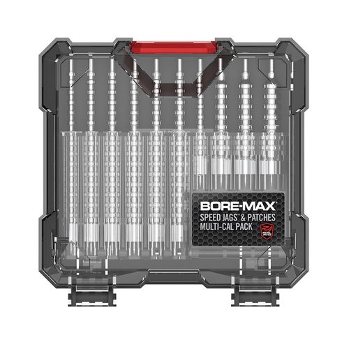 Il Bore-Max Speed Jag e il pacchetto di Patches Multi-Cal offrono 10 calibri popolari in un pratico case, garantendo una pulizia ottimale e più tempo al poligono.