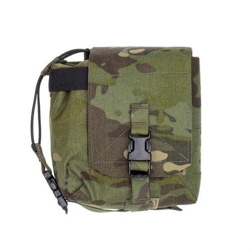 Il Mutant Pouch offre una soluzione di stoccaggio versatile con doppia chiusura, scomparti per radio e accessori, compatibile con vari sistemi MOLLE.
