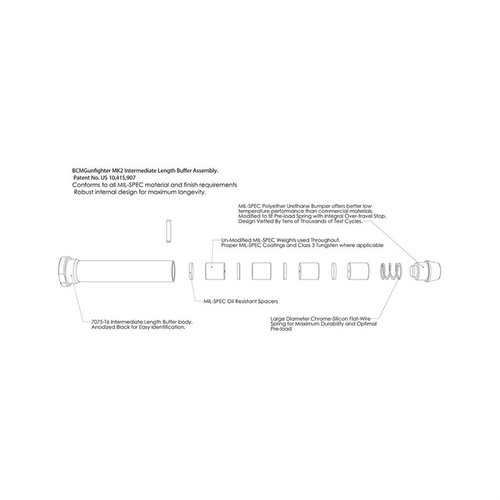 Il buffer MK2 MOD 1 T3 di Bravo Company riduce il rinculo percepito, aumenta la velocità del carrello e migliora l'affidabilità con componenti Mil-Spec.