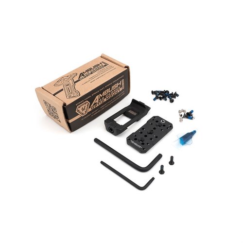 Il montaggio ottico AMBUSH a 45 gradi di STRIKE INDUSTRIES è leggero e resistente, realizzato in acciaio inox SUS630 e alluminio 6061-T6, compatibile con vari red dot.