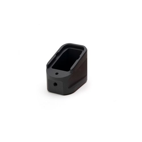 Il Strike Industries Aluminum Extended Magazine Plate per GLOCK™ G17/G22 offre un design low drag, aumentando la capacità di 5 colpi 9mm o 4 colpi .40 cal.