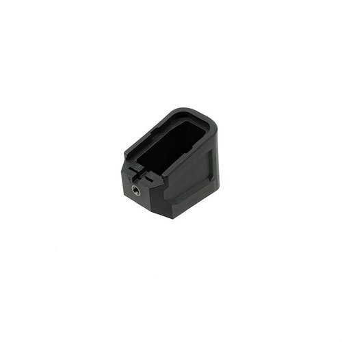 L'Extended Magazine Plate per GLOCK™ G19 offre +5 colpi, design low drag/no snag e una piastra di bloccaggio in acciaio per massima sicurezza e affidabilità.