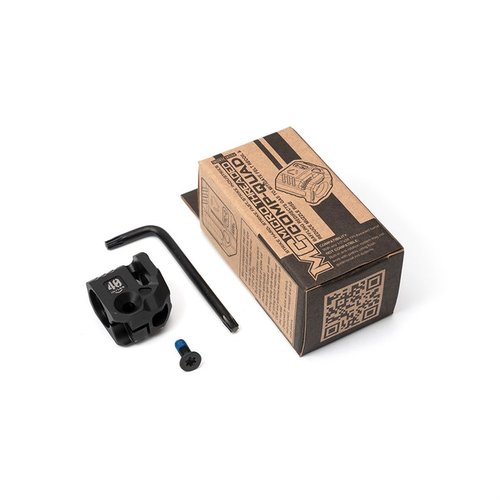 Il compensatore MICRO THREADED BARREL COMP-QUAD riduce il rinculo e l'innalzamento della volata, compatibile con la maggior parte delle pistole a canna filettata.