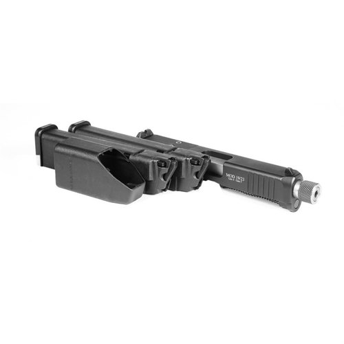 Converti il tuo Glock 19/23 Gen 5 in 22lr con un kit che include due caricatori da 15 colpi, una canna filettata e un range bag, ideale per l'allenamento.