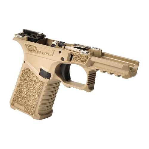 Il telaio SCT 19 offre ergonomia avanzata, compatibilità con parti Glock® Gen 1-3, e un picatinny rail per accessori, ideale per il tuo prossimo progetto.