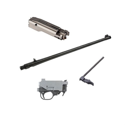 Il kit Brownells per Ruger 10/22 include un'assemblaggio bolt in acciaio inossidabile, un BX-Trigger con scatto leggero e un canna di precisione da 18-1/2