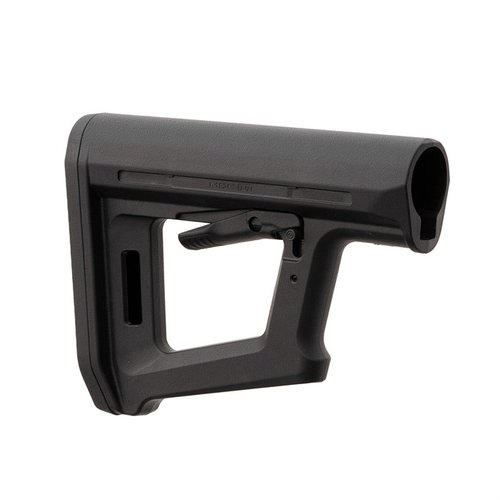 L'MOE PR Carbine Stock di MAGPUL offre un design minimalista e leggero, supporto per la mano, compatibilità con CTR Cheek Risers e slot M-LOK per il montaggio di sling.