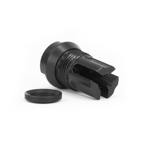 Il 3FO-S Flash Hider riduce il flash del bocchettone, migliora la visibilità e si integra perfettamente con il tuo sistema, offrendo un design compatto e resistente.