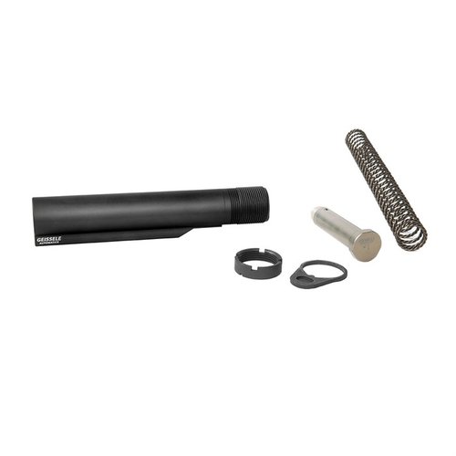 Il buffer tube Geissele Premium Mil-Spec in alluminio 7075-T6 offre 6 posizioni, compatibilità con stock mil-spec e la molla Super 42 migliora affidabilità e prestazioni.