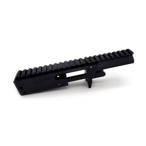 Ricevitore sostitutivo per Ruger® 10/22®, realizzato in alluminio CNC, finitura anodizzata nera, con componenti in acciaio inox, per una facile manutenzione.