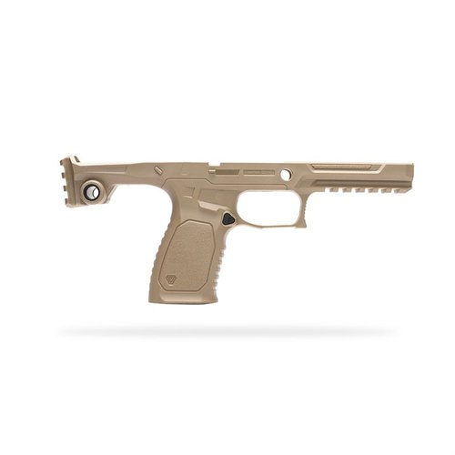 Il BRAVO CHASSIS per SIG SAUER P320 offre ergonomia migliorata, magwell integrato, compatibilità con ottiche e un design leggero in Polymer Extreme™.