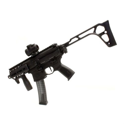 Il MODULAR VERTICAL FOREGRIP con handstop integrato offre compatibilità multiuso, finitura anodizzata e viti in acciaio per una presa sicura su pistole e carabine.
