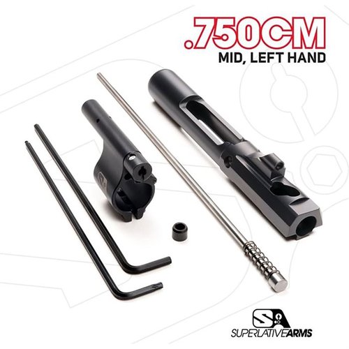 Il sistema a pistone Superlative Arms offre una gestione del gas più pulita e fresca, riducendo il rinculo e l'usura, ideale per SBR e silenziatori.